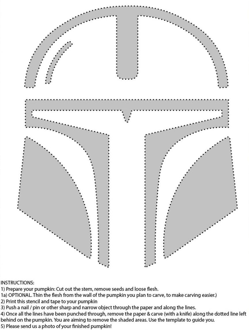 Star Wars: Mandalorian (Free Pumpkin Stencil - Pumpkin Pattern pertaining to Star Wars Pumpkin Template Printable
