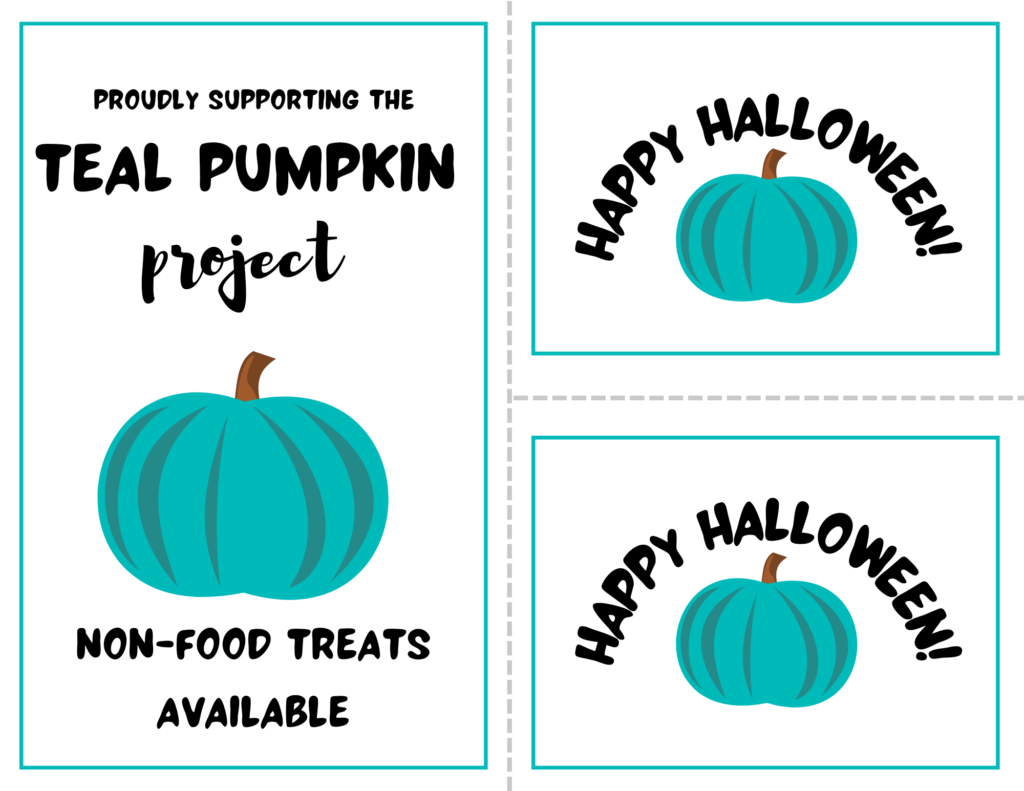 Teal Pumpkin Project Halloween Sign &amp;amp; Printables For Kids W/ Food intended for Teal Pumpkin Project Printable