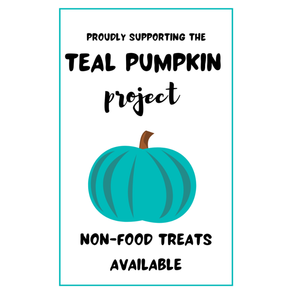 Teal Pumpkin Project Halloween Sign &amp;amp; Printables For Kids W/ Food within Teal Pumpkin Project Printable