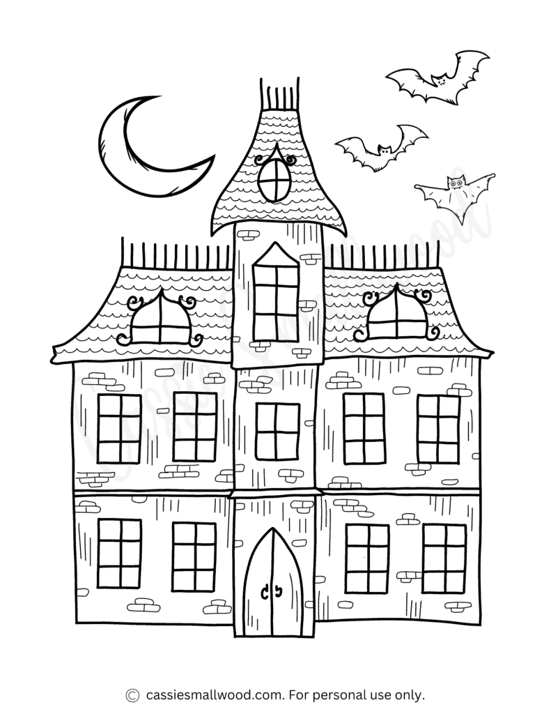 The Best Haunted House Coloring Pages - Cassie Smallwood with regard to Printable Halloween House