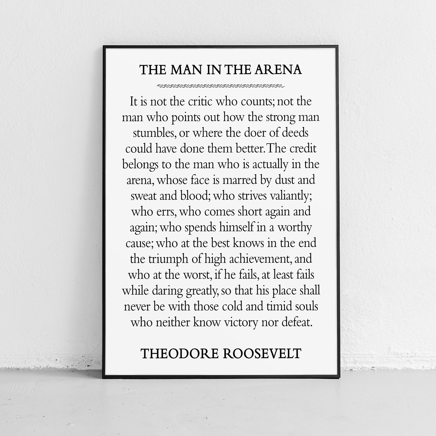 The Man In The Arena Motivational Unframed Poster Or Print with Free Printable Man In The Arena Quote