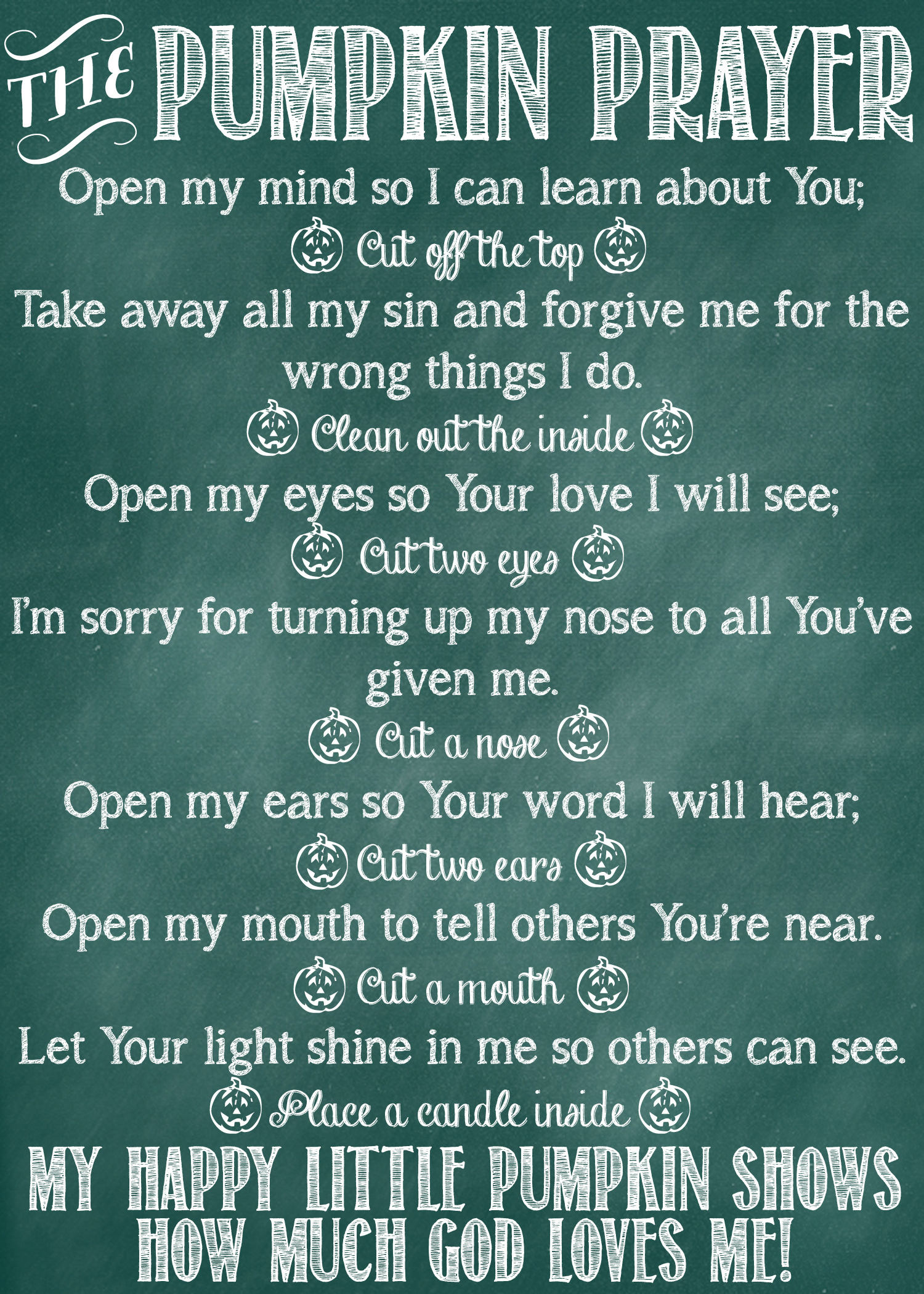 The Pumpkin Prayer - Positively Splendid {Crafts, Sewing, Recipes throughout Christian Pumpkin Poem Printable