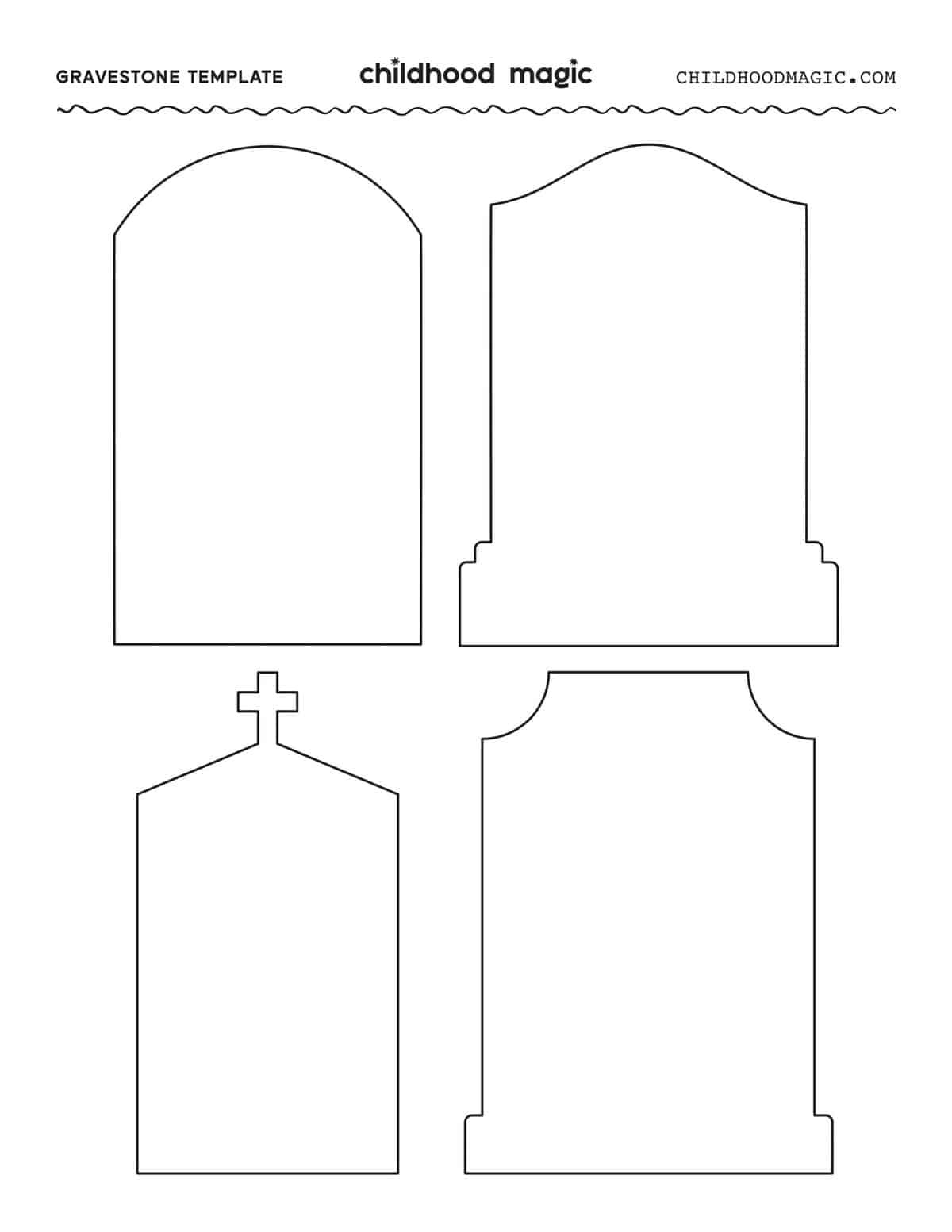 Tombstone Outline - with Printable Halloween Tombstone Templates