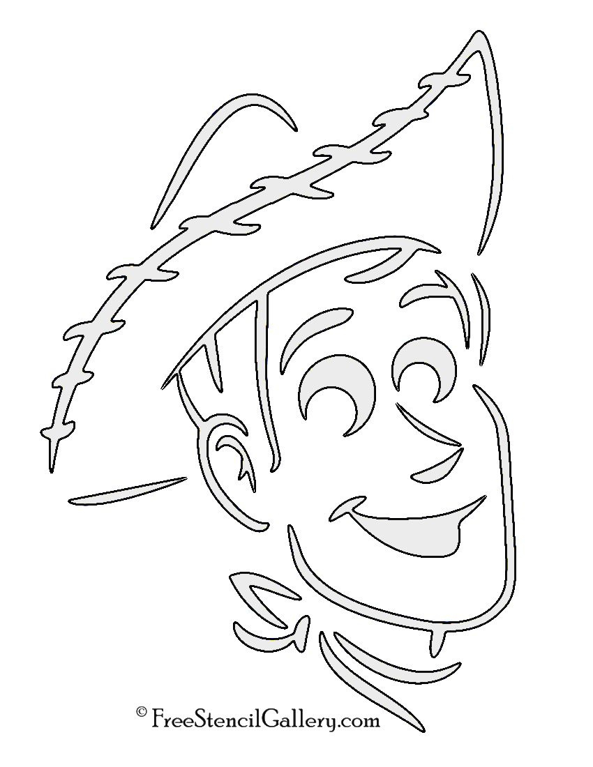 Toy Story - Woody Stencil with regard to Printable Toy Story Pumpkin Stencil