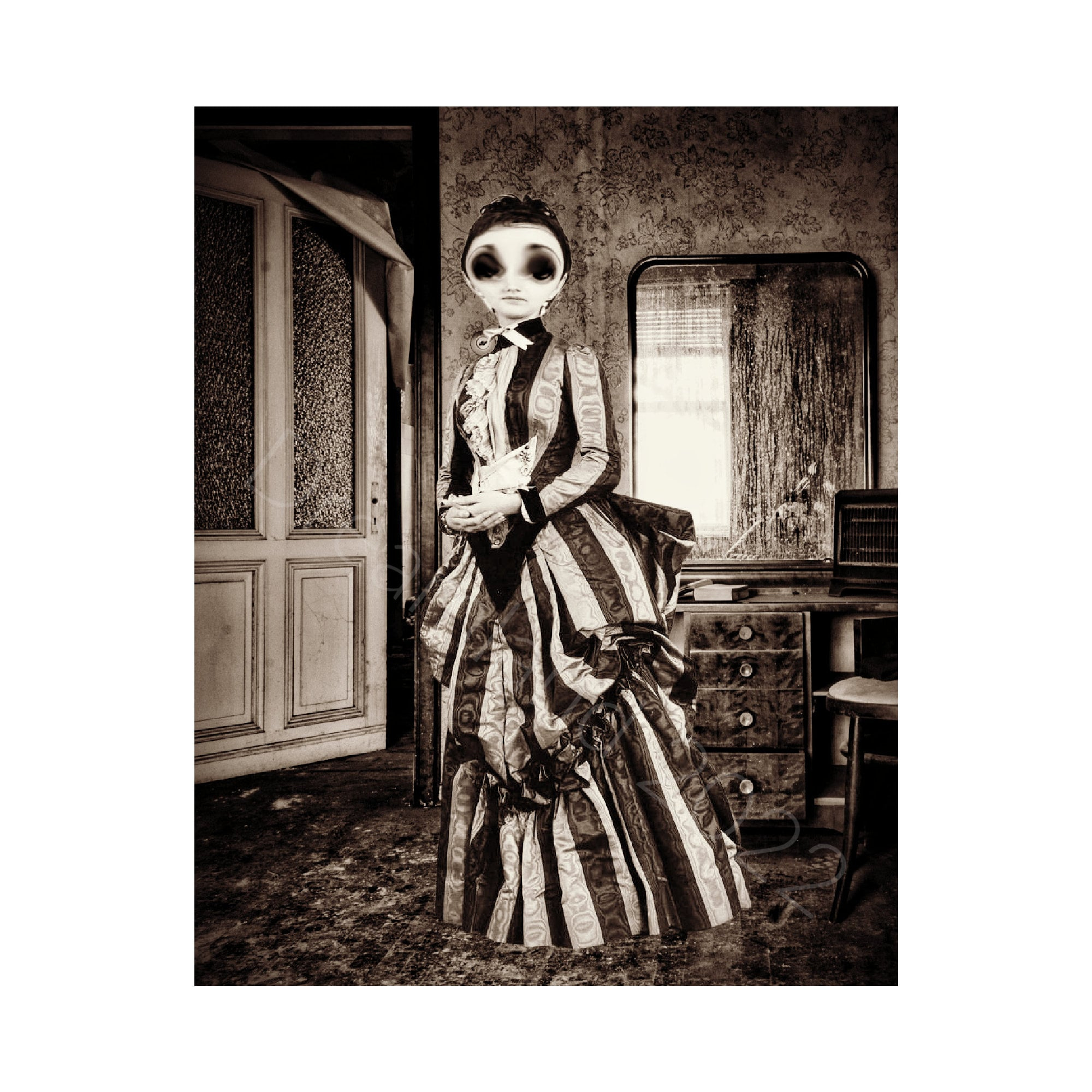 Viktorianische Gruselige Foto Druckbare Portrait Horror Wand Kunst  Weinlese-Halloween-Frauen-Geist-Sofort Download within Printable Halloween Portraits