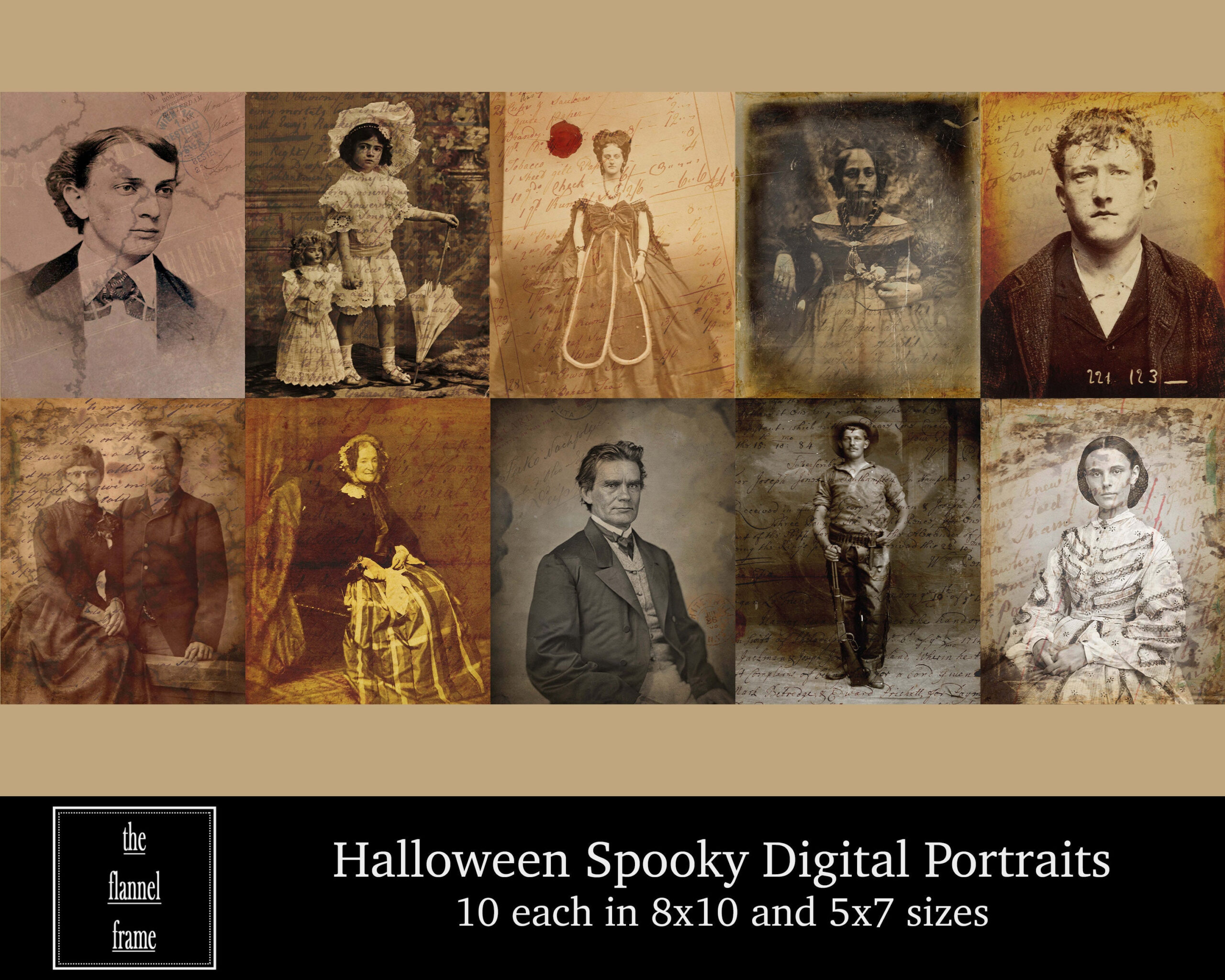 Vintage Halloween Portraits Printable Photos - Antique Photographs - Spooky  Creepy Pictures - Journal, Print, Decoration Photo Download in Printable Halloween Portraits