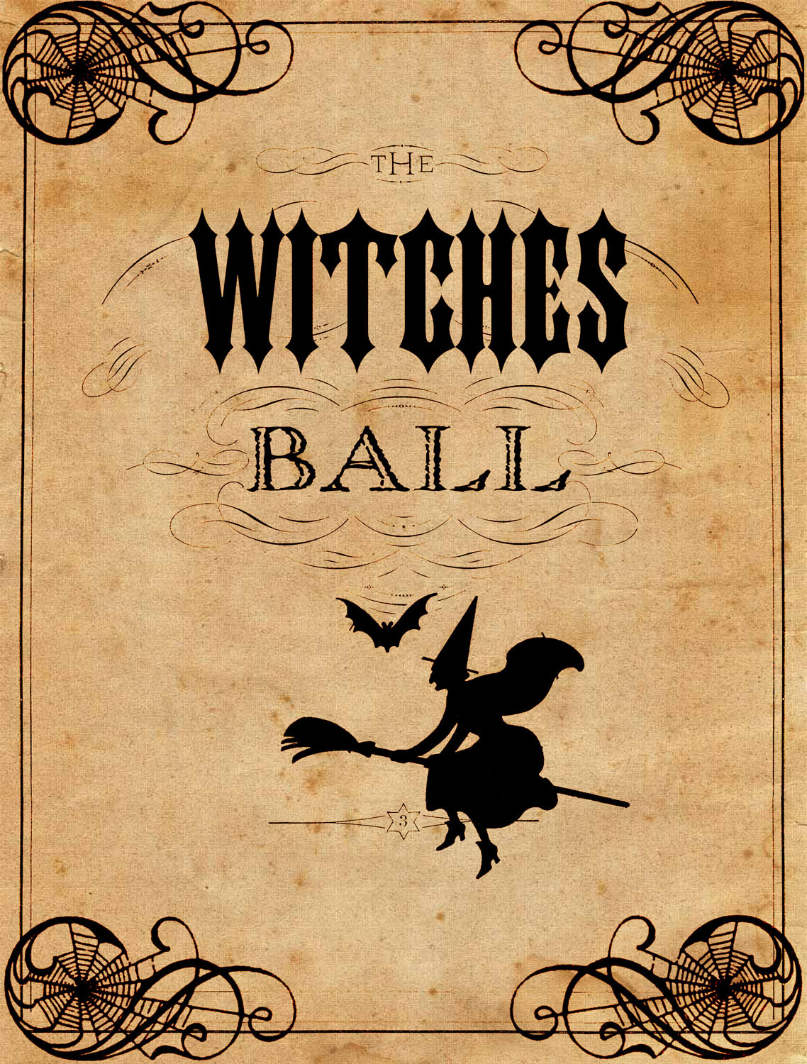 Vintage Halloween Printable - The Witches Ball - The Graphics Fairy throughout Printable Vintage Halloween Decorations