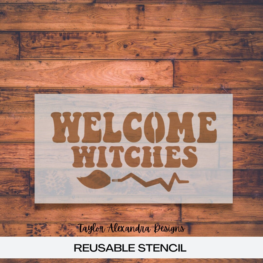 Welcome Witches Doormat Stencil | Halloween Door Mat Stencil intended for Printable Halloween Doormat Stencils