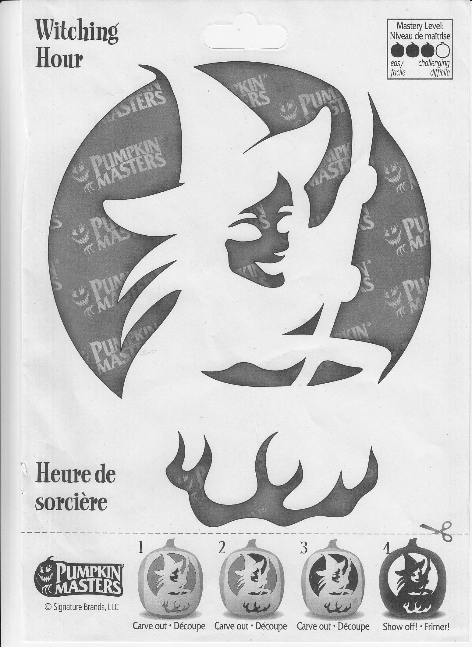 Witch (Free Pumpkin Stencil - Pumpkin Pattern - Pumpkin Template for Witch Pumpkin Stencil Printable