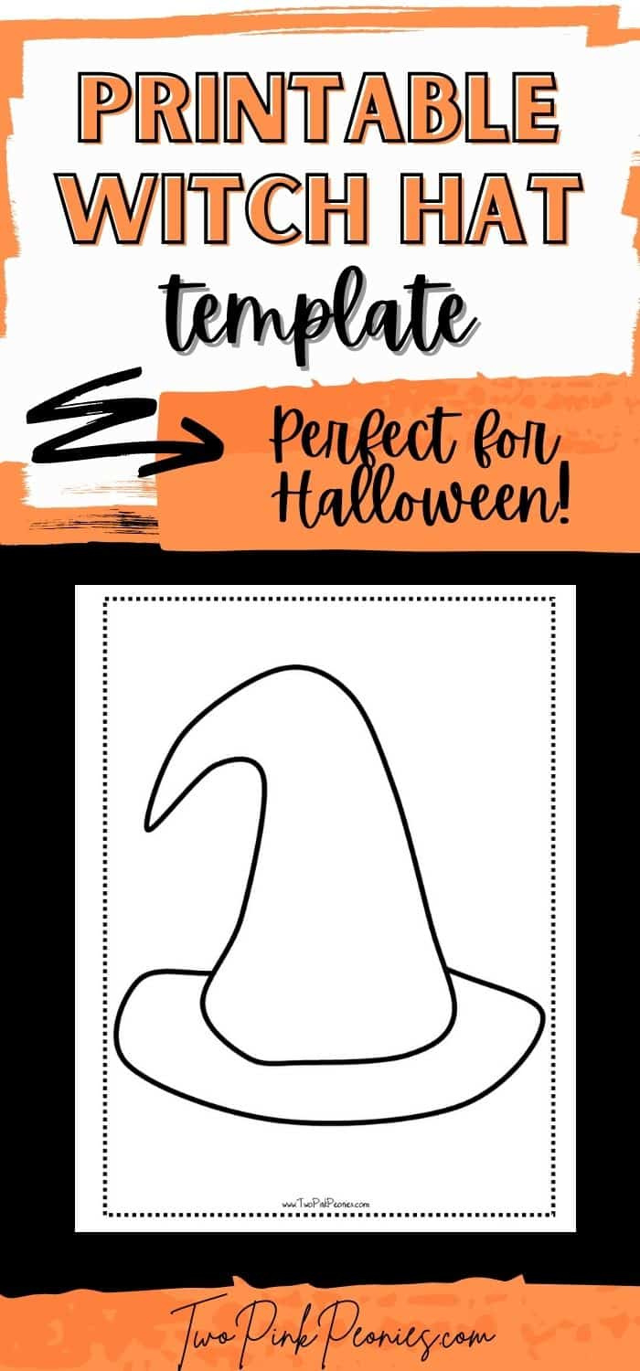 Witch Hat Printable Template {Perfect For Halloween, Instant Download} pertaining to Printable Halloween Hat