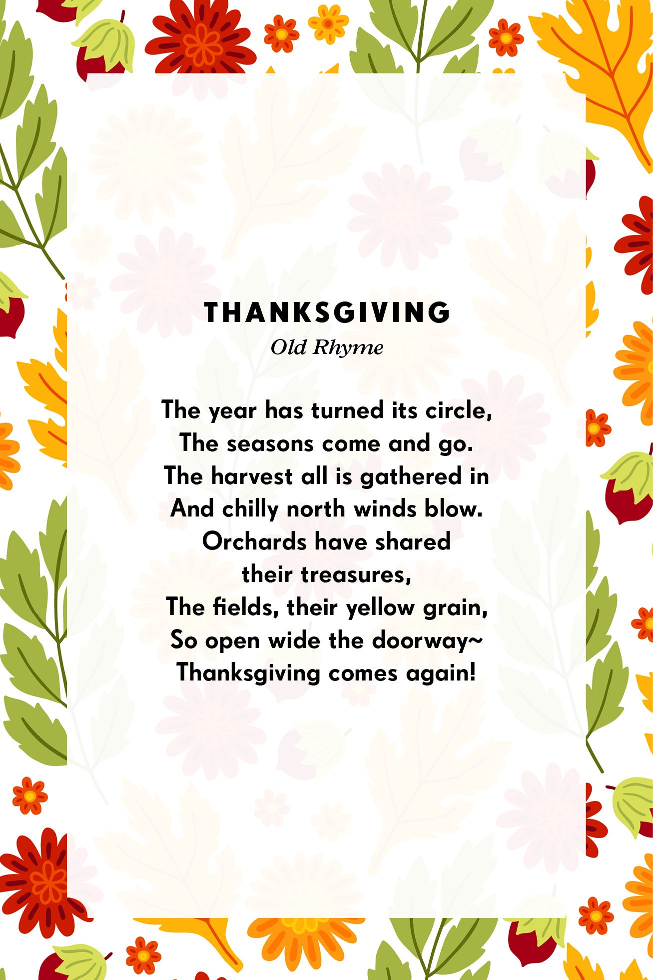11 Thanksgiving Poems For Family pertaining to Thanksgiving Poems