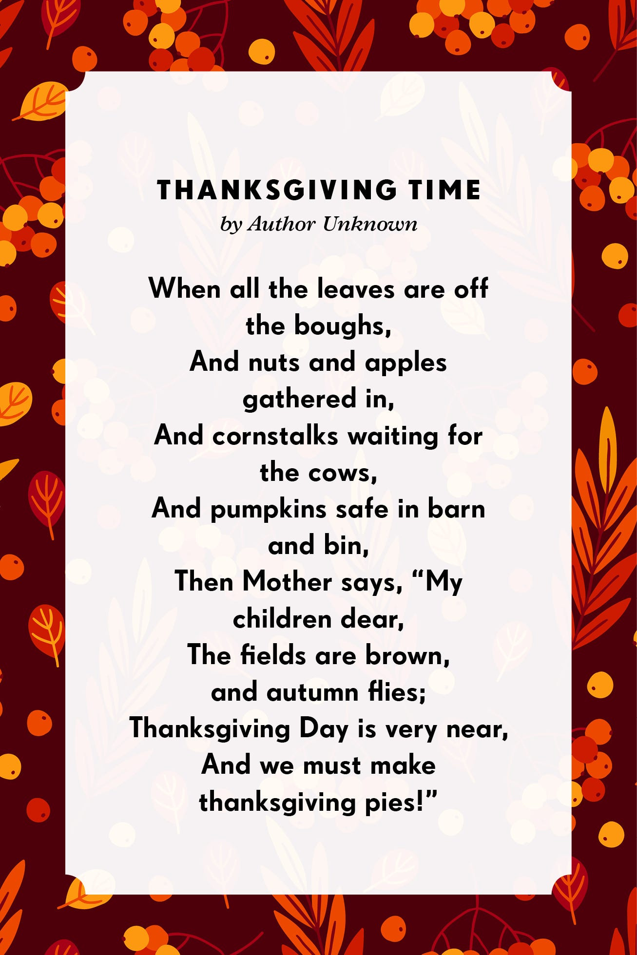 11 Thanksgiving Poems For Family with Thanksgiving Day Short Poems