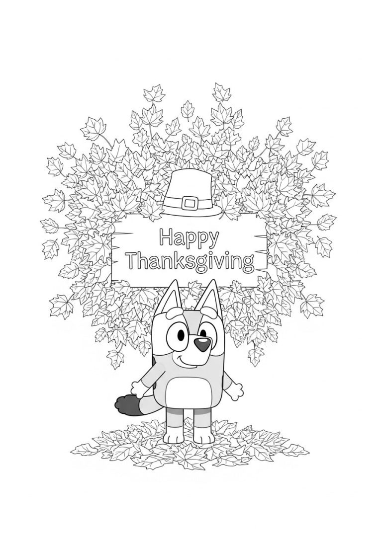 20+ Bluey Thanksgiving Coloring Pages - (Free Printables) inside Bluey Thanksgiving Coloring Pages Printable