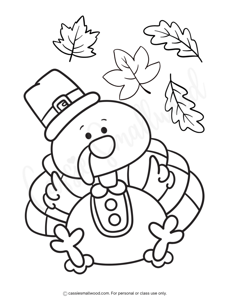 24 Cute Turkey Coloring Pages - Cassie Smallwood inside Free Printable Pictures of Turkeys to Color