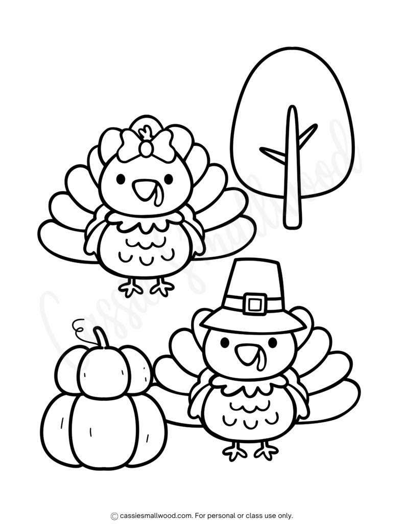 24 Cute Turkey Coloring Pages - Cassie Smallwood with Free Turkey Printables For Preschoolers