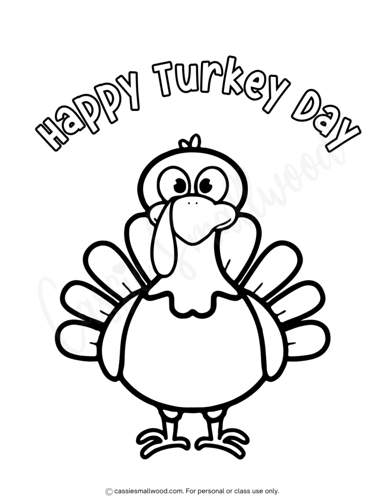 24 Cute Turkey Coloring Pages - Cassie Smallwood with Turkey Color Sheets Printable