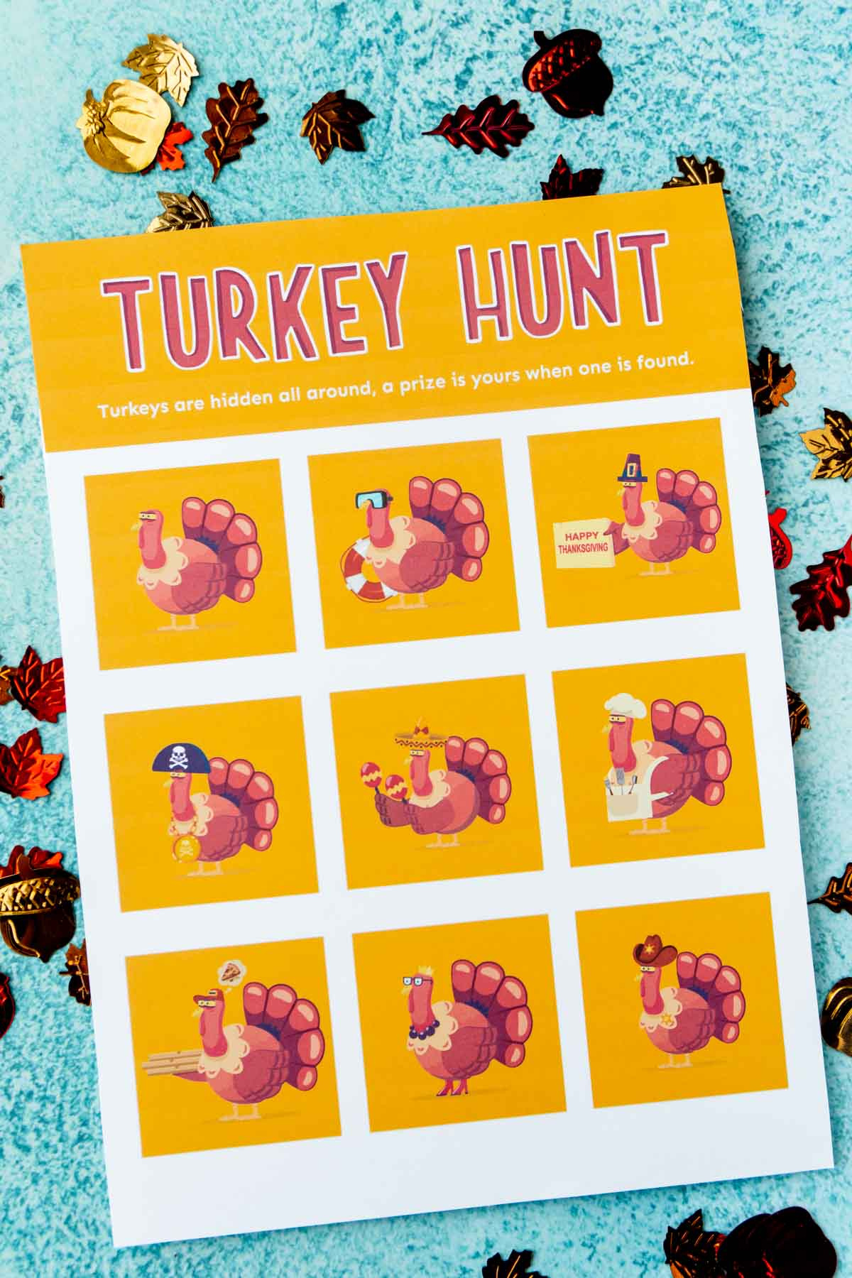 3 Fun Turkey Hunt Games (Free Printable!) - Play Party Plan within Turkey Scavenger Hunt Free Printable