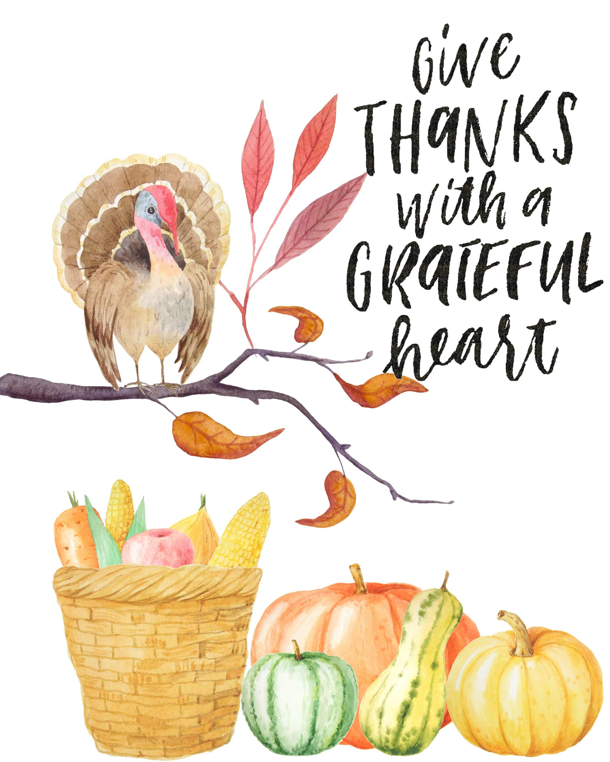 4 Gorgeous Free Printable Thanksgiving Wall Art Designs for Free Printable Pictures For Thanksgiving