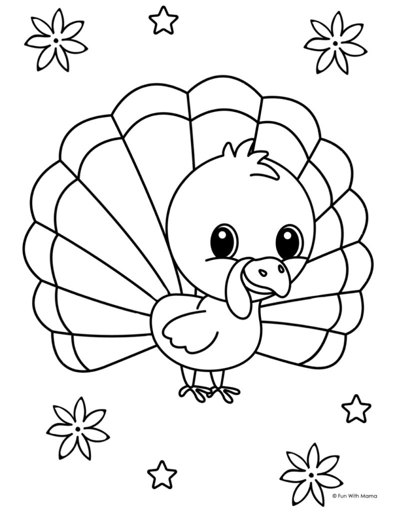 6 Free Turkey Coloring Pages - Fun With Mama with regard to Printable Coloring Pictures Of Turkeys