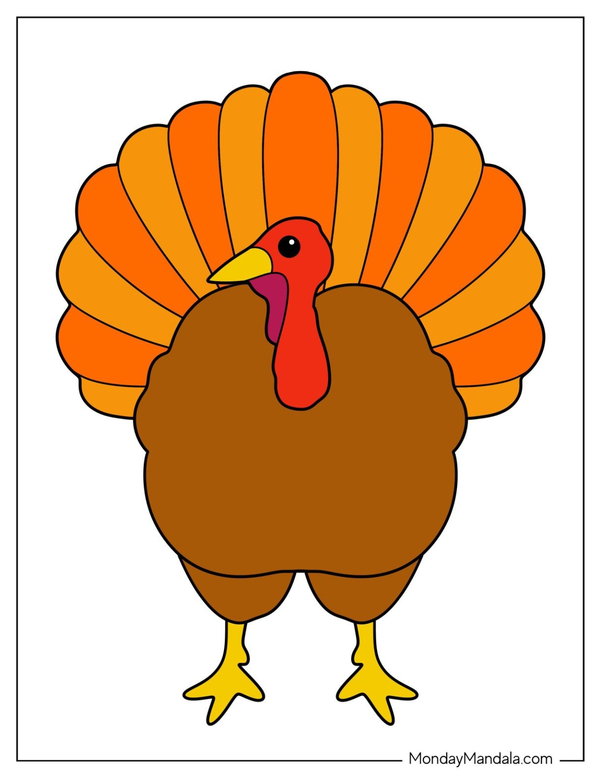 62 Turkey Templates (Free Pdf Printables) within Turkey Coloring Pages Colored Printable
