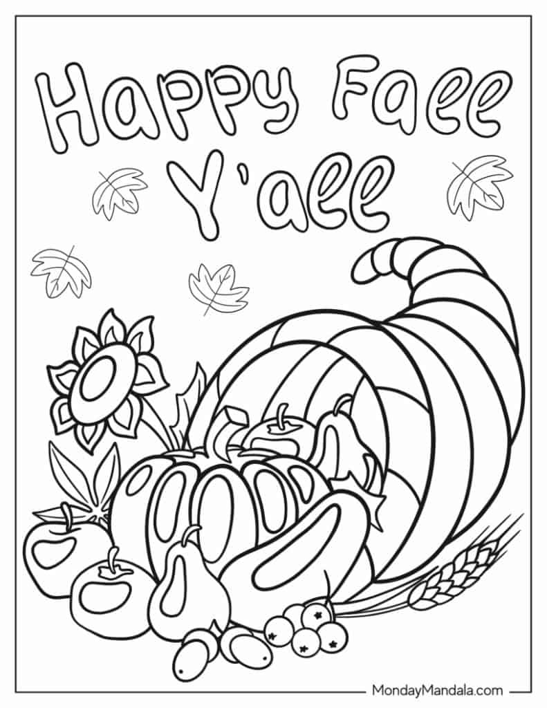 67 Thanksgiving Coloring Pages (Free Pdf Printables) in Printable Happy Thanksgiving Coloring Pages