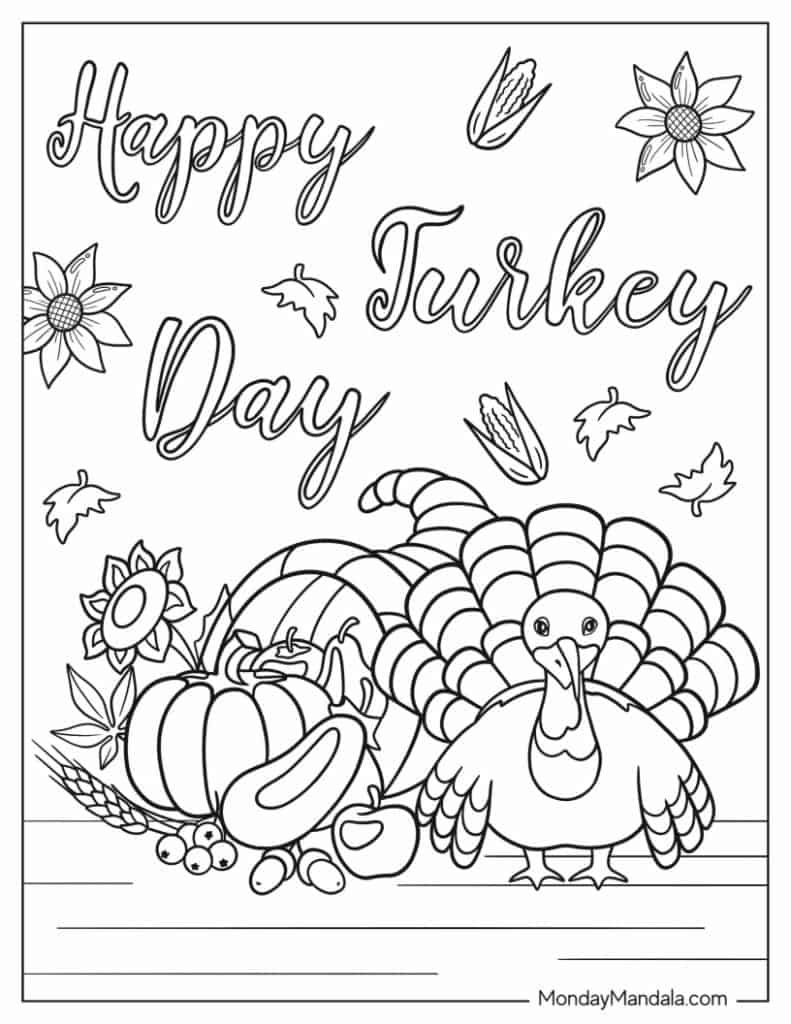 67 Thanksgiving Coloring Pages (Free Pdf Printables) pertaining to Printable Color Pages For Thanksgiving