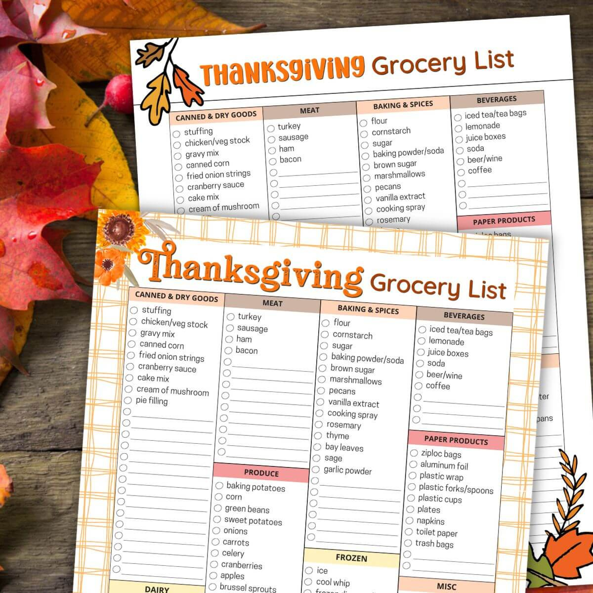 70 Ideas For Your Thanksgiving Shopping List (Free Printable!) within Thanksgiving Shopping List Printable