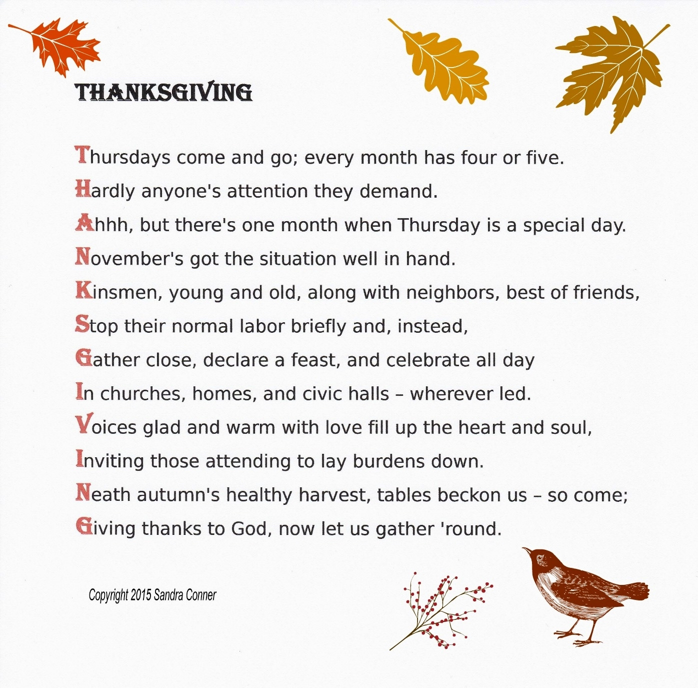 A Seasonal Acrostic – The Happy Wordcrafter for Thanksgiving Poem Acrostic