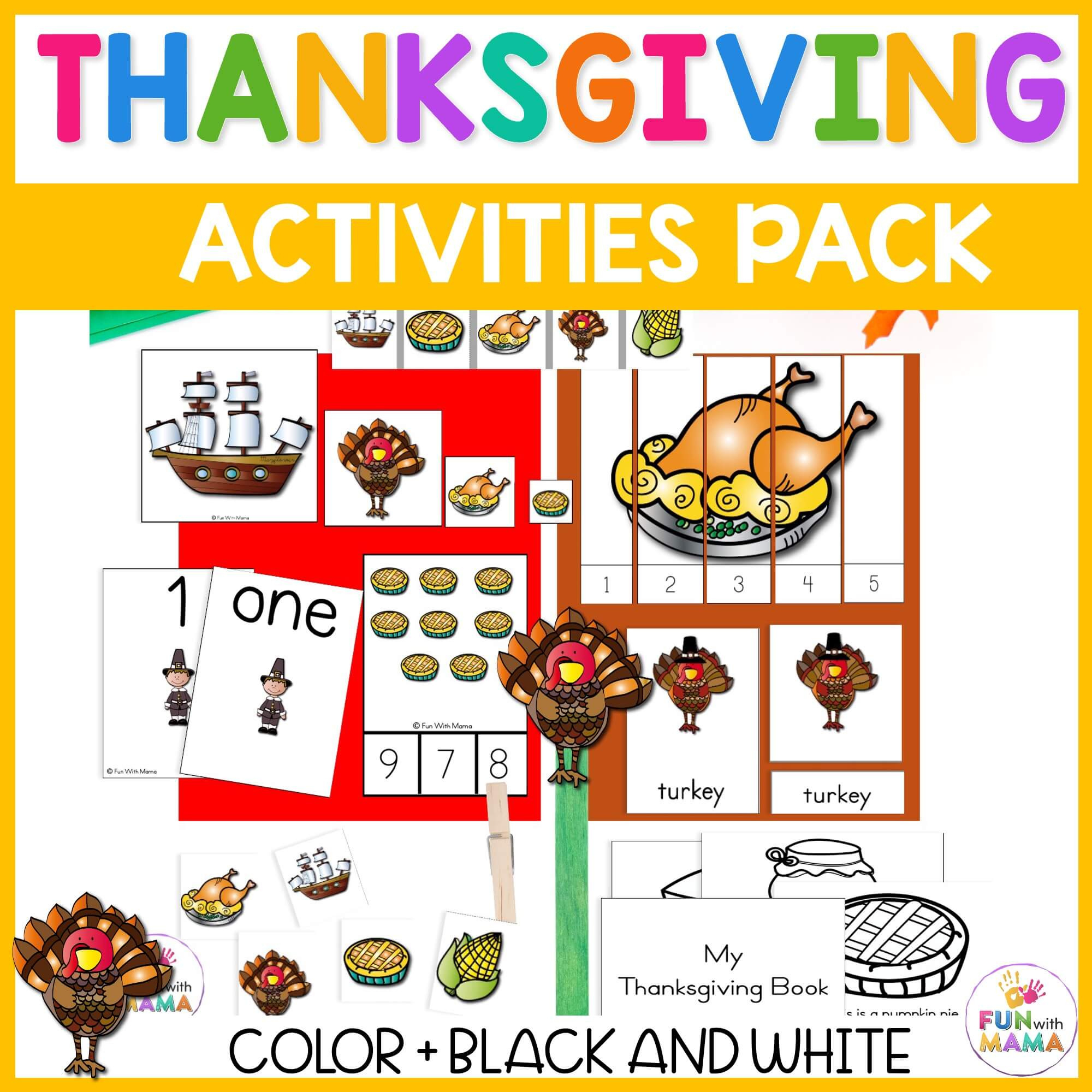 A Thanksgiving Printable Pack For Learning History &amp;amp; More! within Thanksgiving Activities For Preschoolers Printables