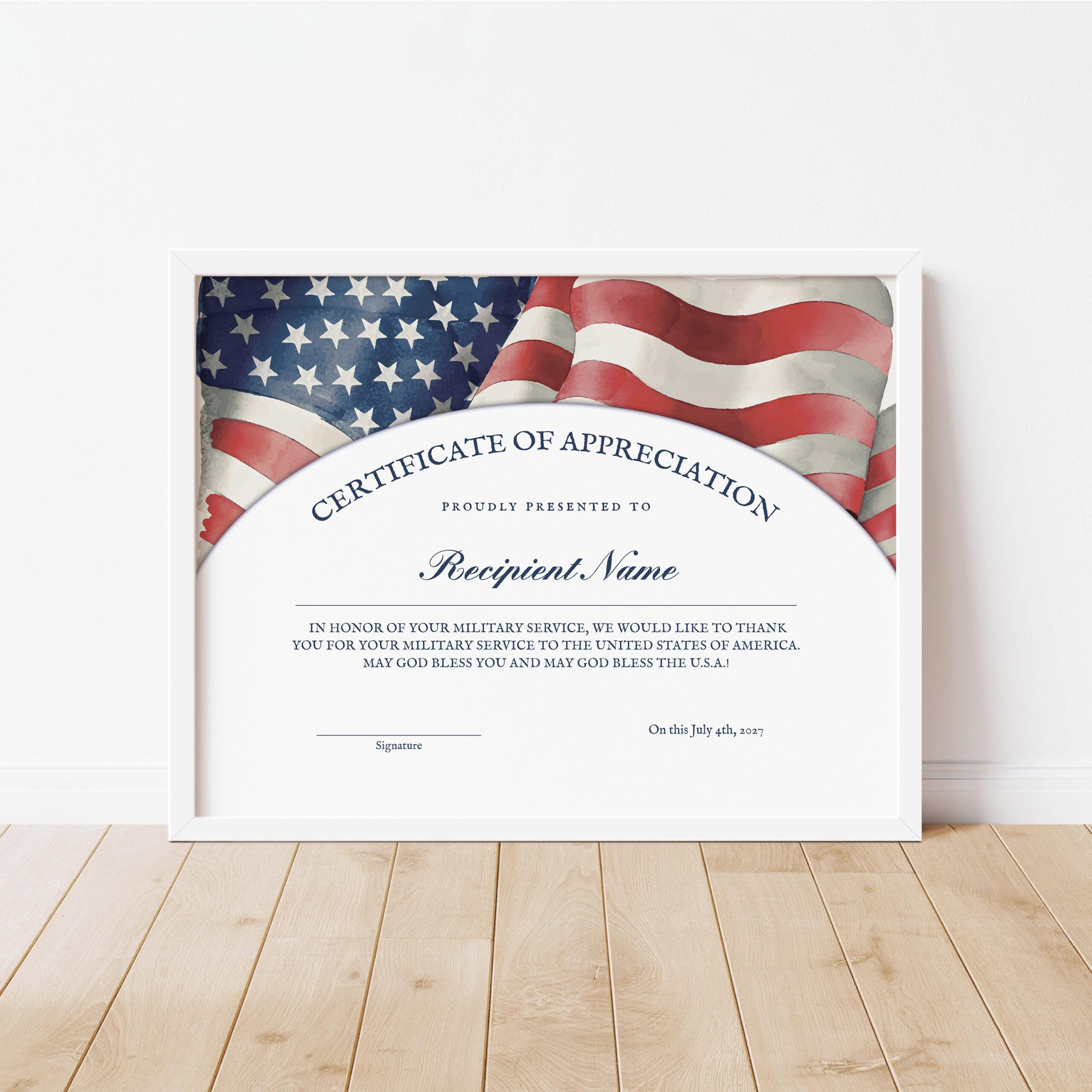 American Appreciation Certificate, Honoring Military Service within Printable Veterans Day Certificates