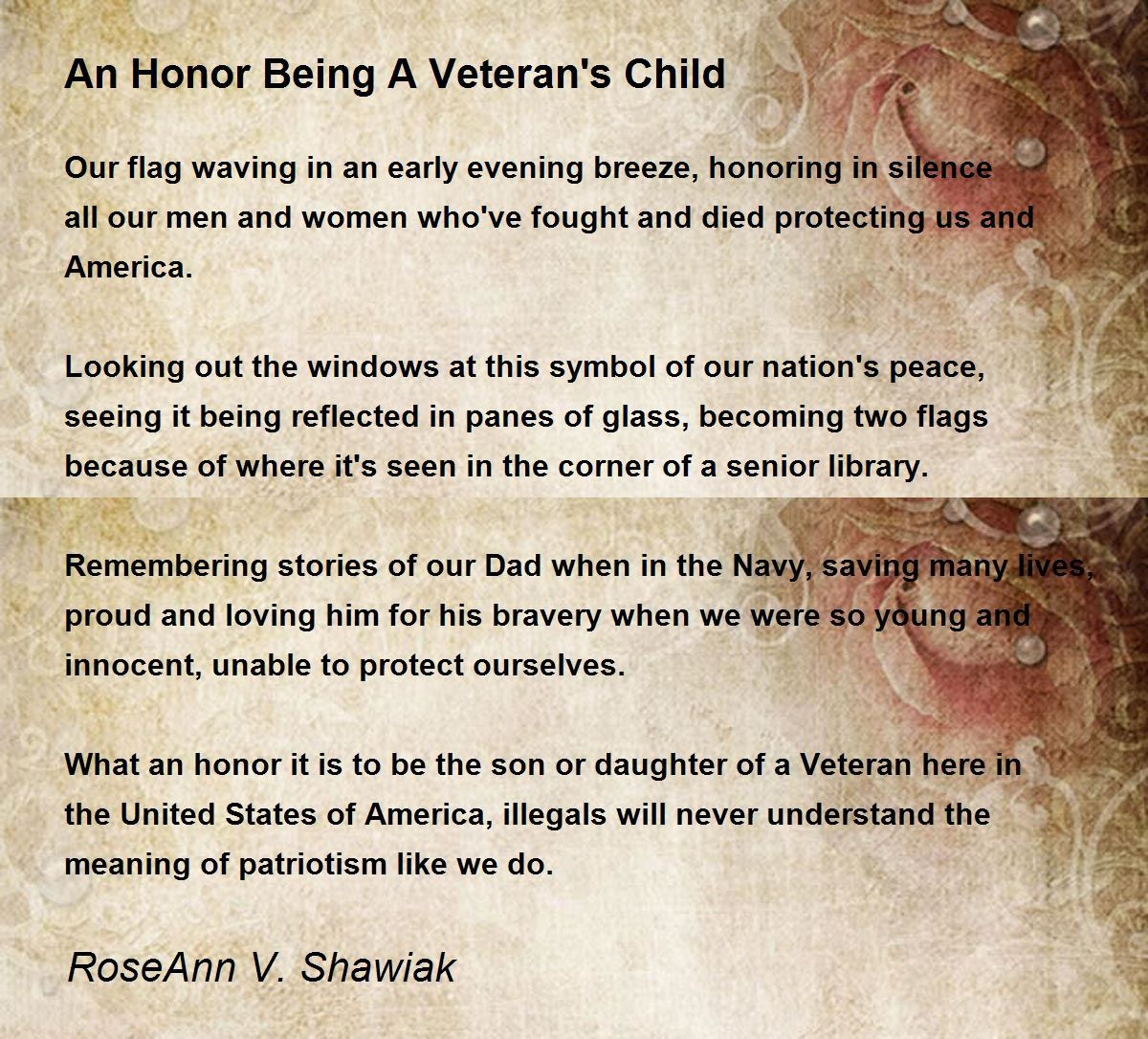 An Honor Being A Veteran&amp;#039;S Child - An Honor Being A Veteran&amp;#039;S intended for Children&amp;amp;#039;s Veterans Day Poems