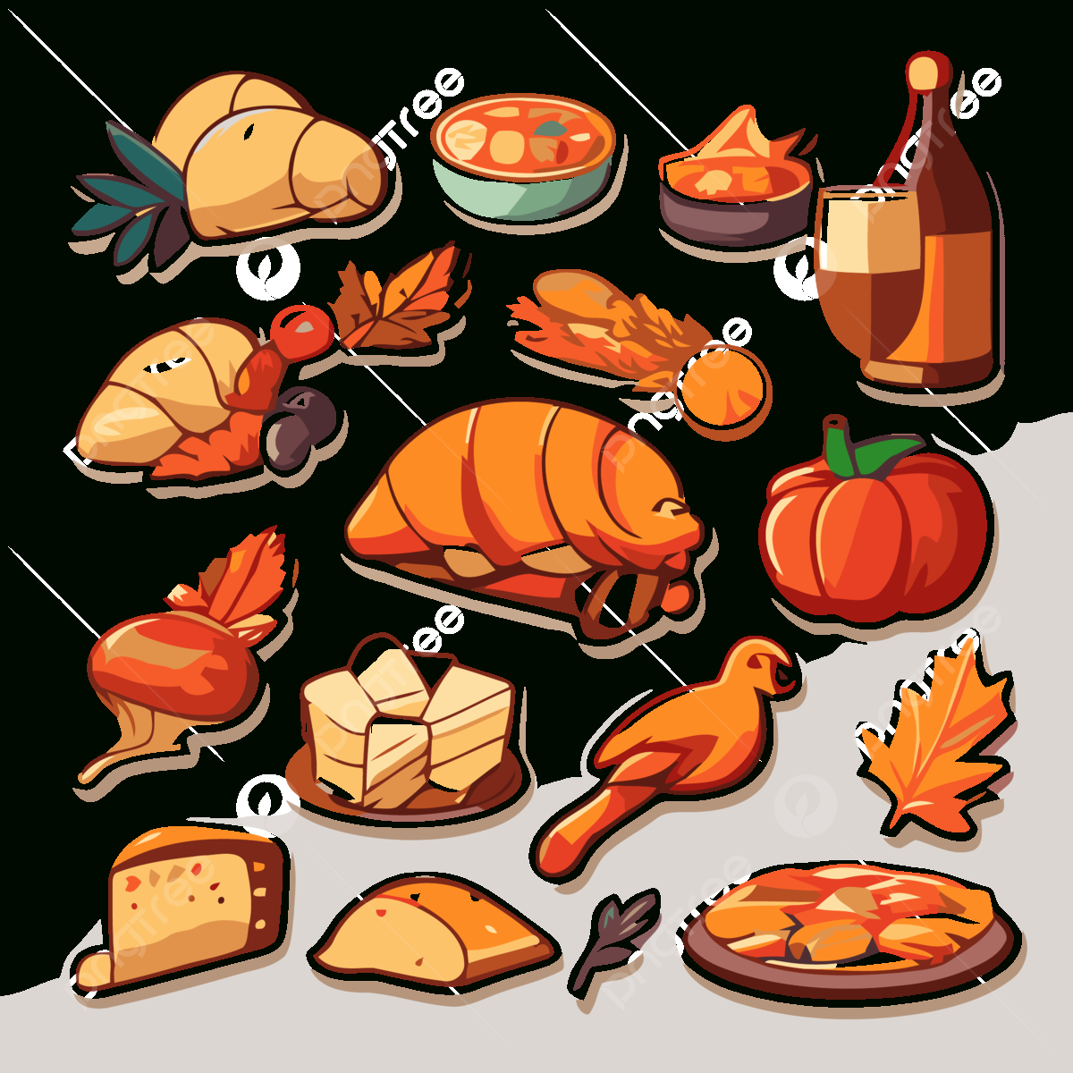 An Image Of Clip Art Thanksgiving Stickers Clipart Vector for Printable Thanksgiving Food Clipart