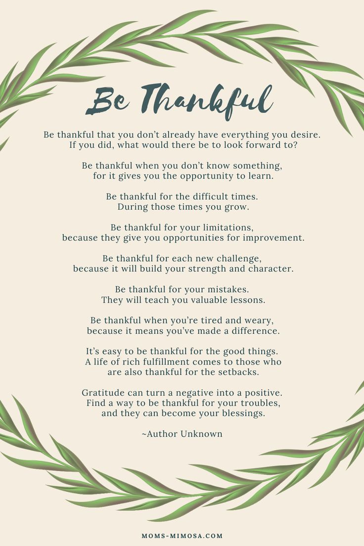 Be Thankful - A Poem Of Gratitude in Gratitude Thanksgiving Poem