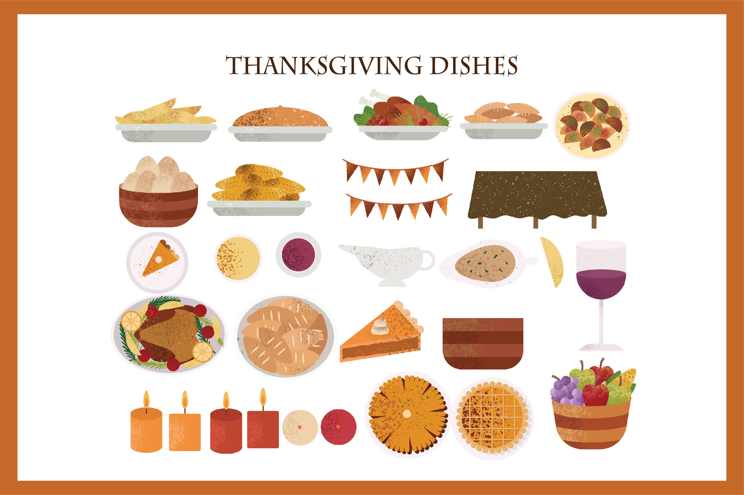Blessed Thanksgiving Cute Clipartolyve_Design | Thehungryjpeg inside Printable Thanksgiving Food Clipart