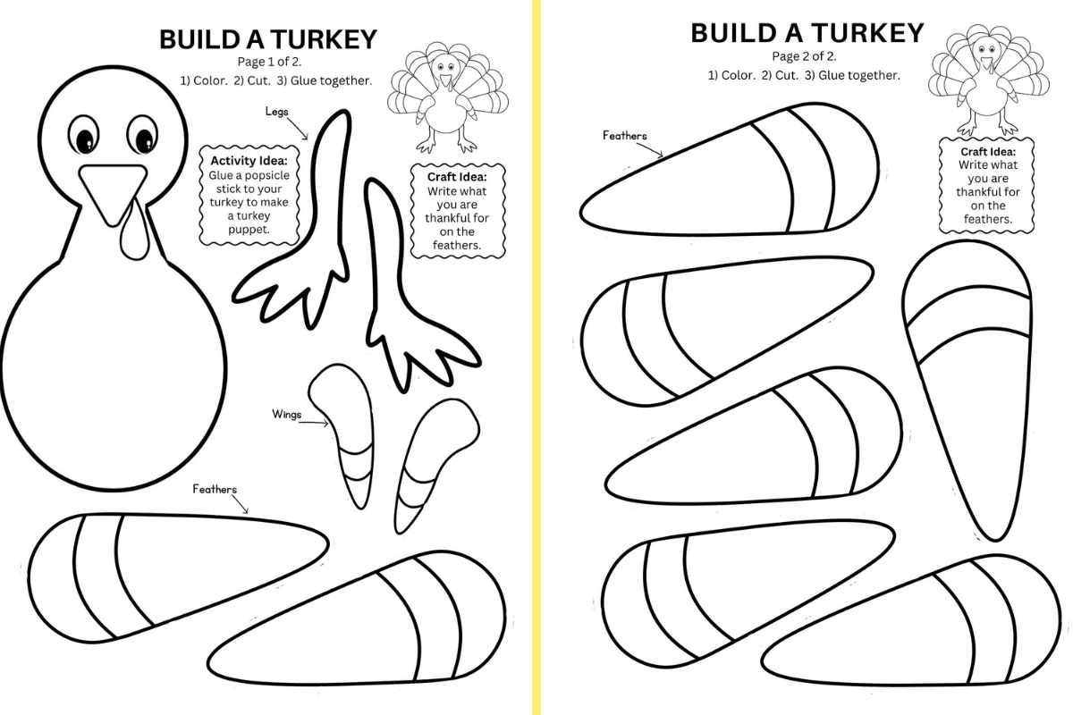 Build A Turkey Craft: Free Printable | Craft Corner Diy with regard to Turkey Body Outline Printable