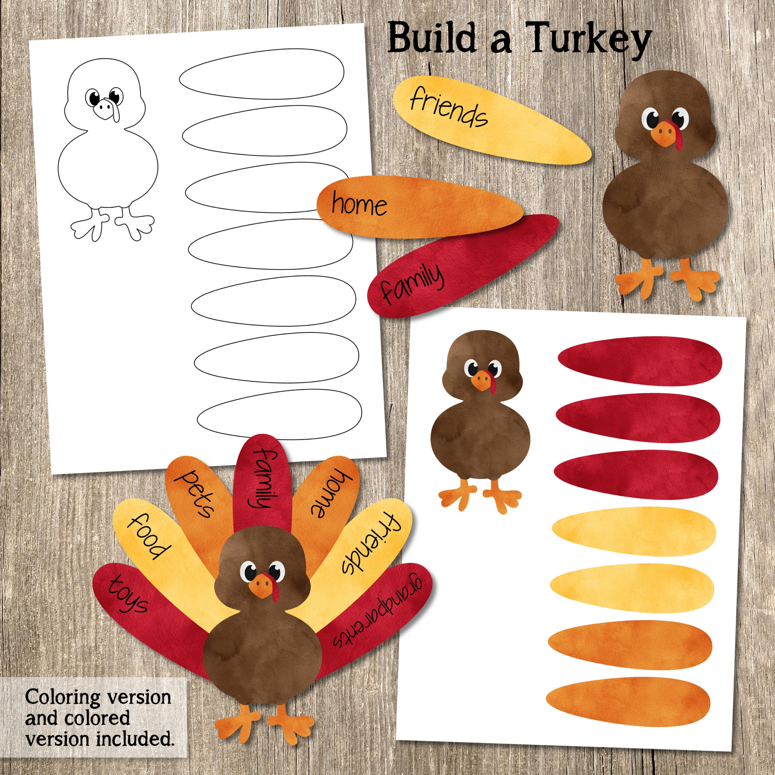 Build A Turkey Kid&amp;#039;S Craft, Printable Thanksgiving Craft within Thanksgiving Craft Printable
