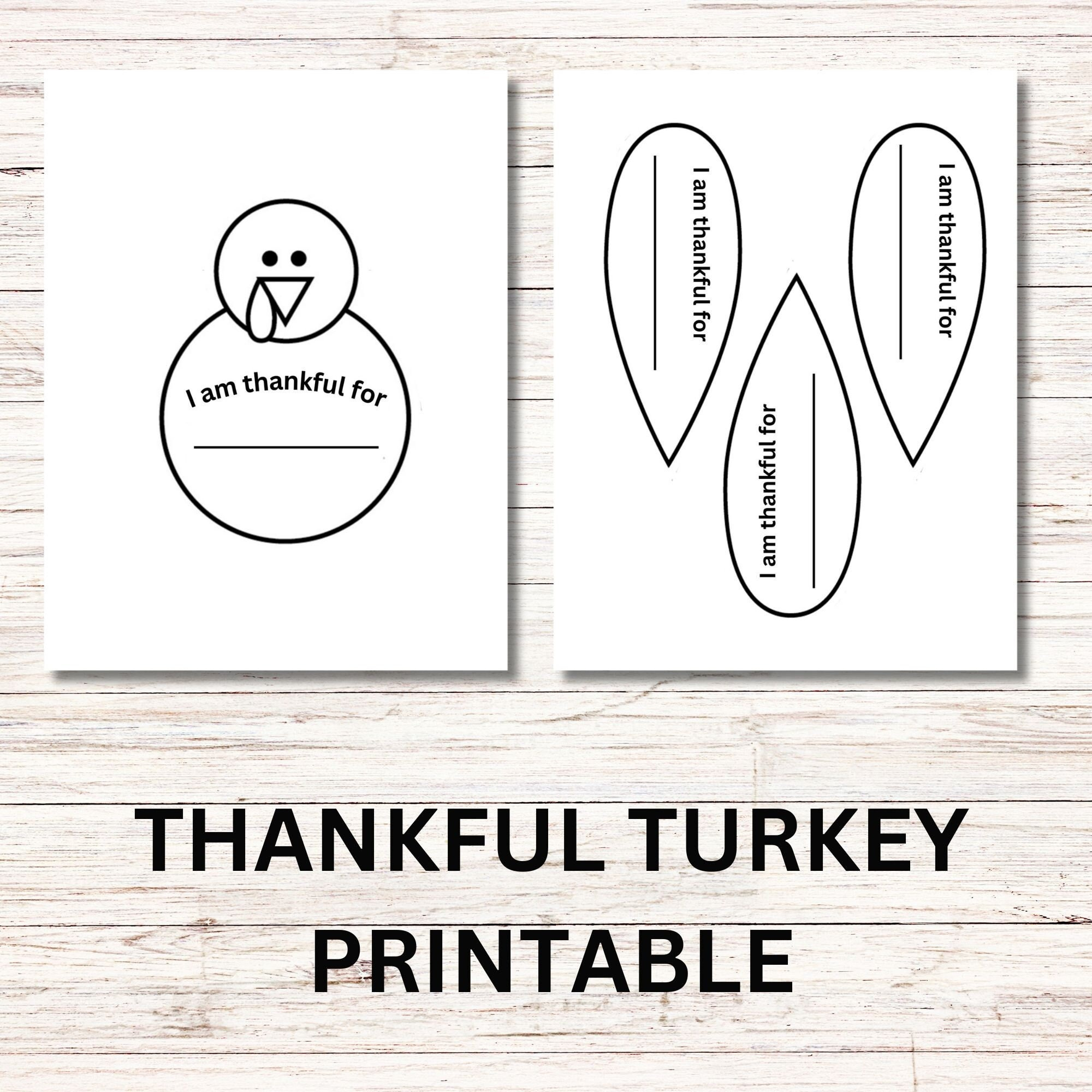 Buy Thankful Turkey Printable, Thankful Turkey, I Am Thankful For within I Am Thankful Printable