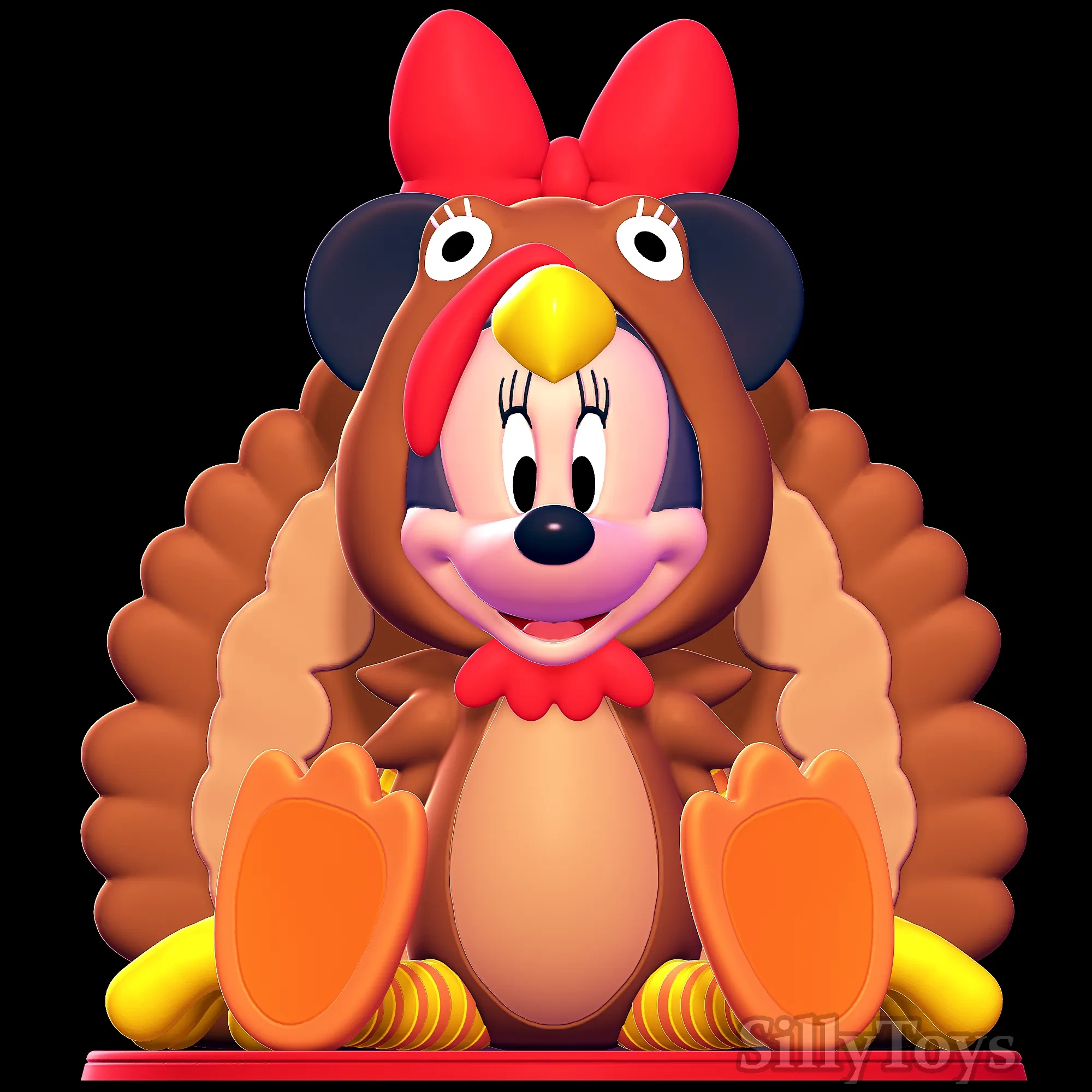 Characters &amp;amp; Creatures Stl Descarga - Minnie Mouse Thanksgiving throughout Printable Minnie Mouse Turkey Disguise