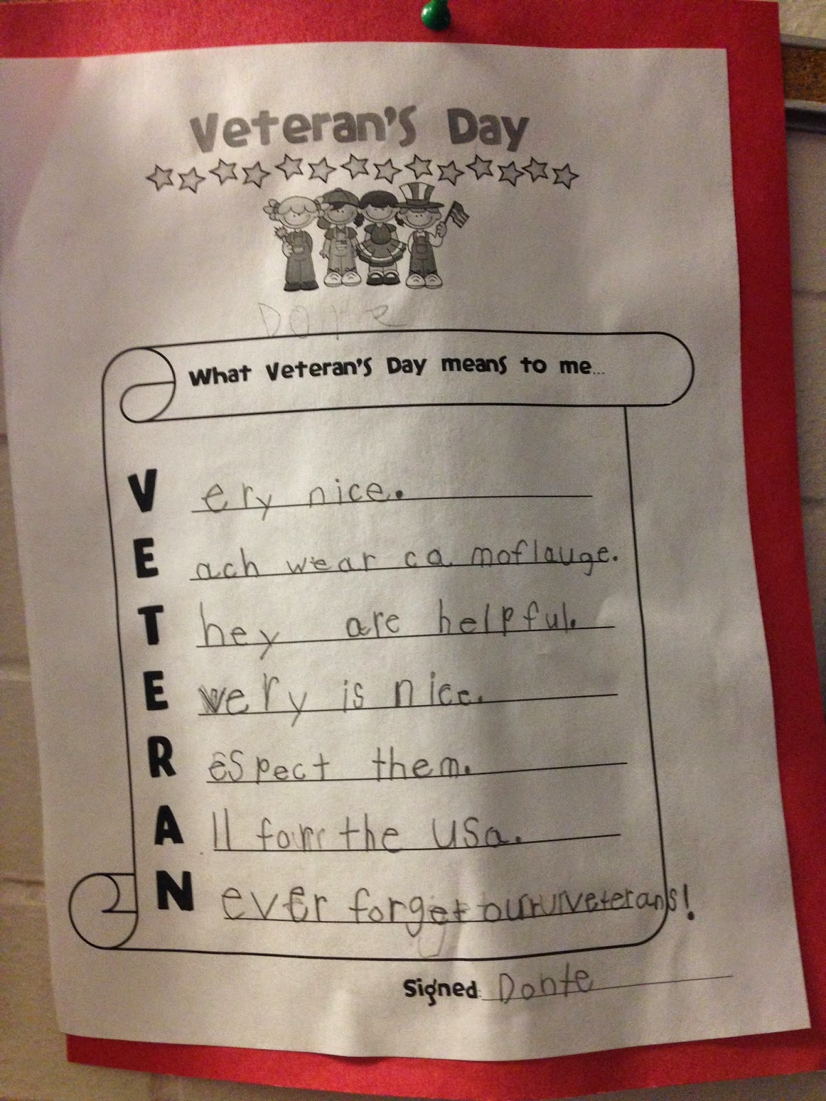 Classy In The Classroom: Veterans Day! throughout Veterans Day Acrostic Poems