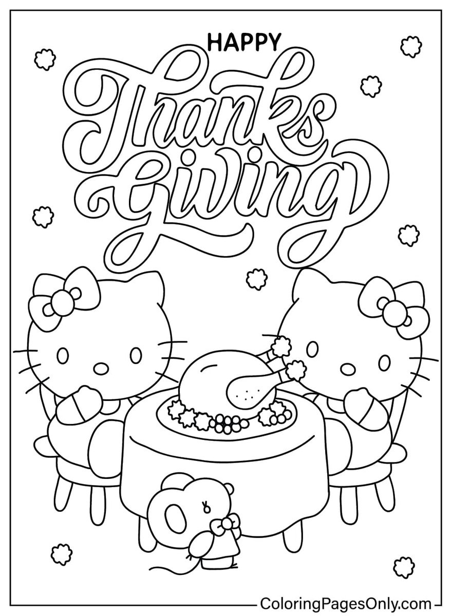 Coloring Pages Only | Free Pdf &amp;amp; Online On X inside Hello Kitty Thanksgiving Coloring Pages Printable