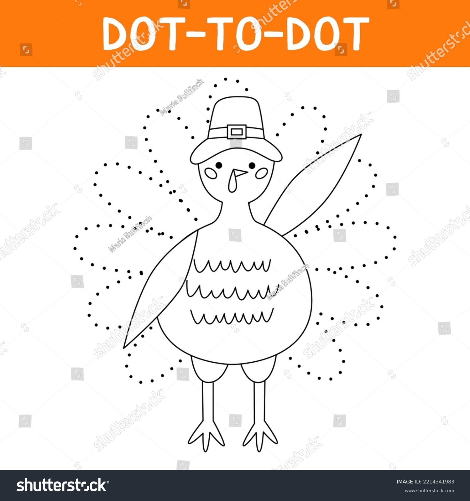 Connect Dots Draw Cute Pilgrim Turkey Stock Vector (Royalty Free inside Turkey Connect The Dots Printable