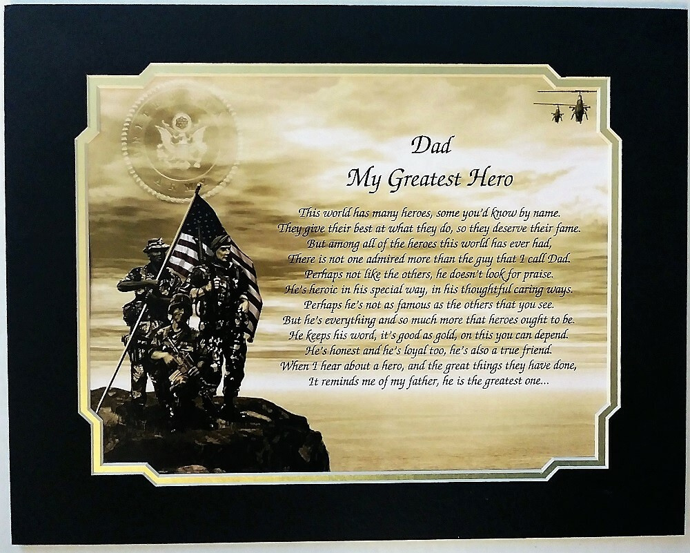 Customized Army Gift For Dad&amp;quot;My Greatest Hero&amp;quot; Poem Gift For A Veteran pertaining to Veterans Day Poem For Dad