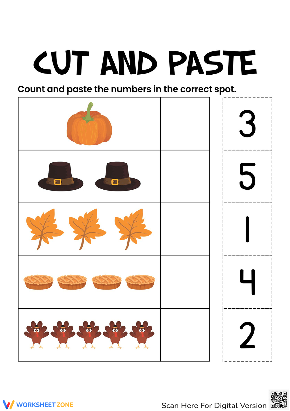 Cut And Paste Thanksgiving Worksheets Worksheets regarding Thanksgiving Cut And Paste Printables