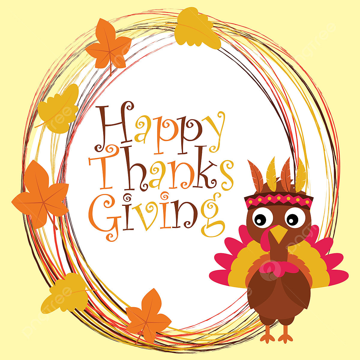 Cute Turkey And Happy Thanksgiving Text Cartoon Illustration For within Free Printable Happy Thanksgiving Clip Art