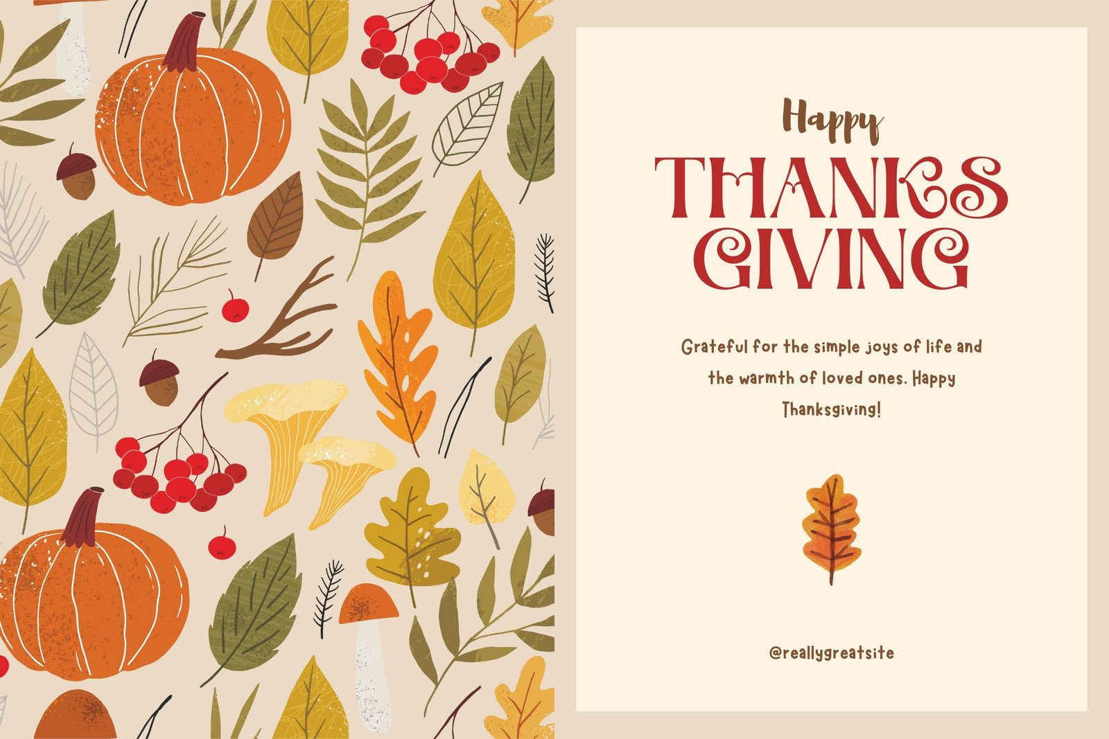 Design And Print Custom Landscape Thanksgiving Cards | Canva inside Happy Thanksgiving Printable Cards