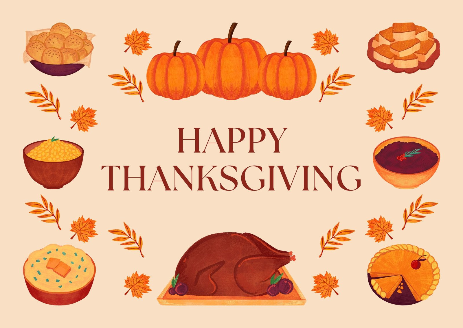 Design And Print Custom Landscape Thanksgiving Cards | Canva with regard to Printable Happy Thanksgiving Cards