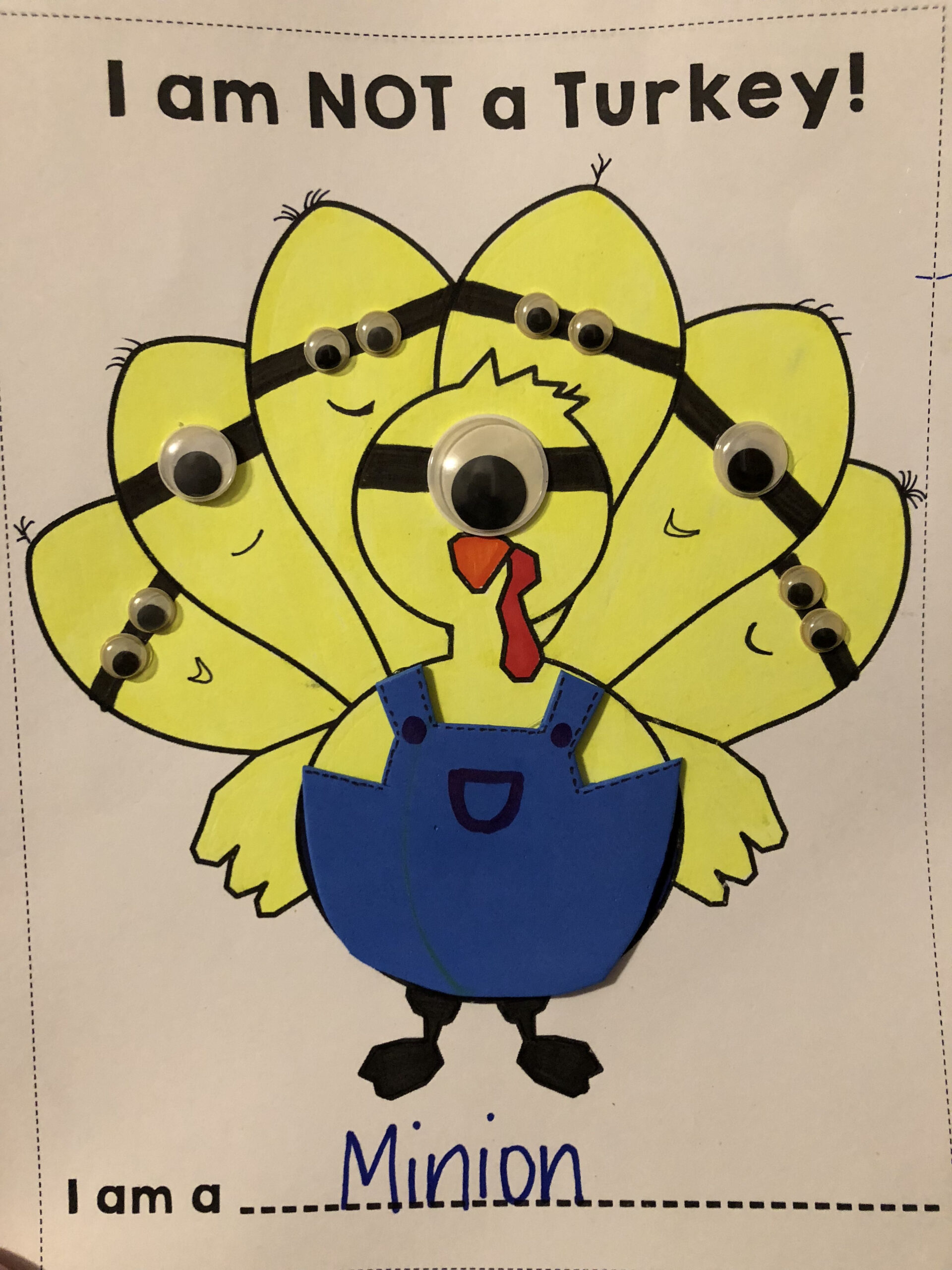 Discover 8 Projects For School And Turkey Disguise Ideas | Turkey with Printable Minion Turkey Disguise