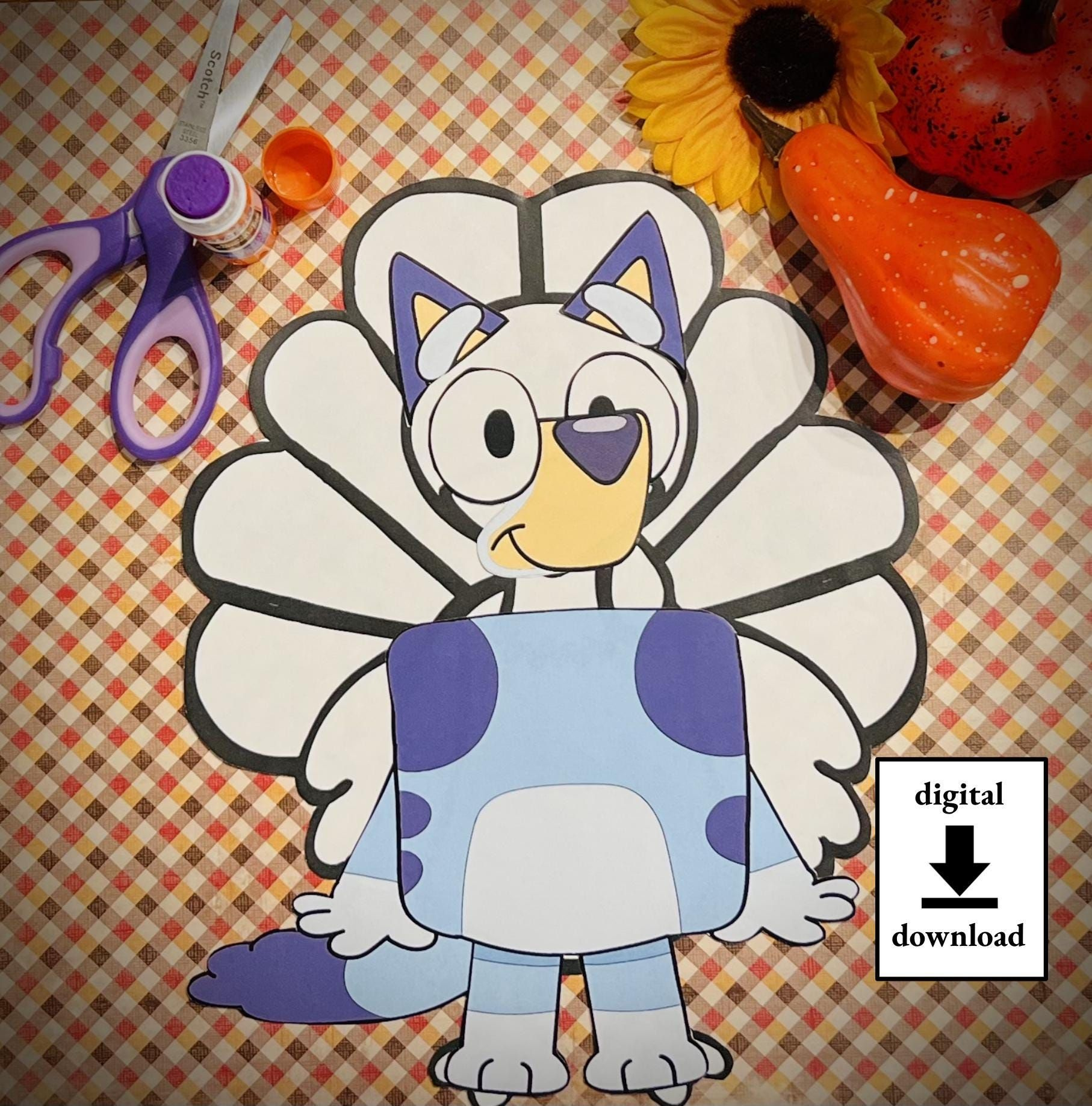 Disguise A Turkey-Blue Dog Disguise pertaining to Bluey Turkey Disguise Printable
