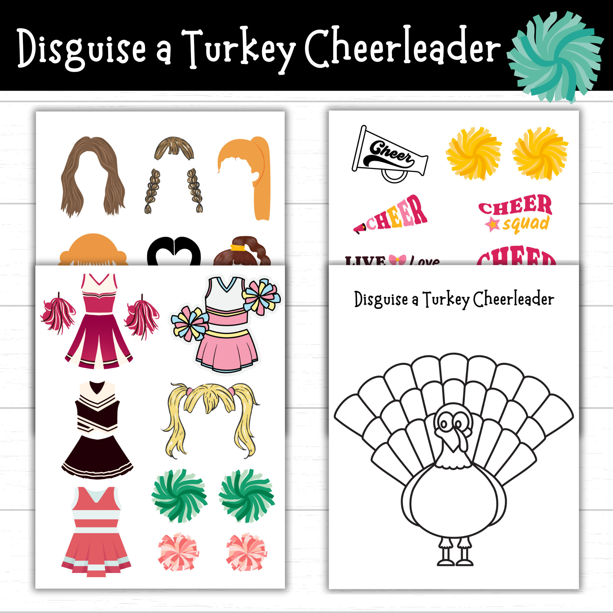 Disguise A Turkey Cheerleader, Cheerleader Turkey, Turkey In pertaining to Cheerleader Turkey Disguise Printable