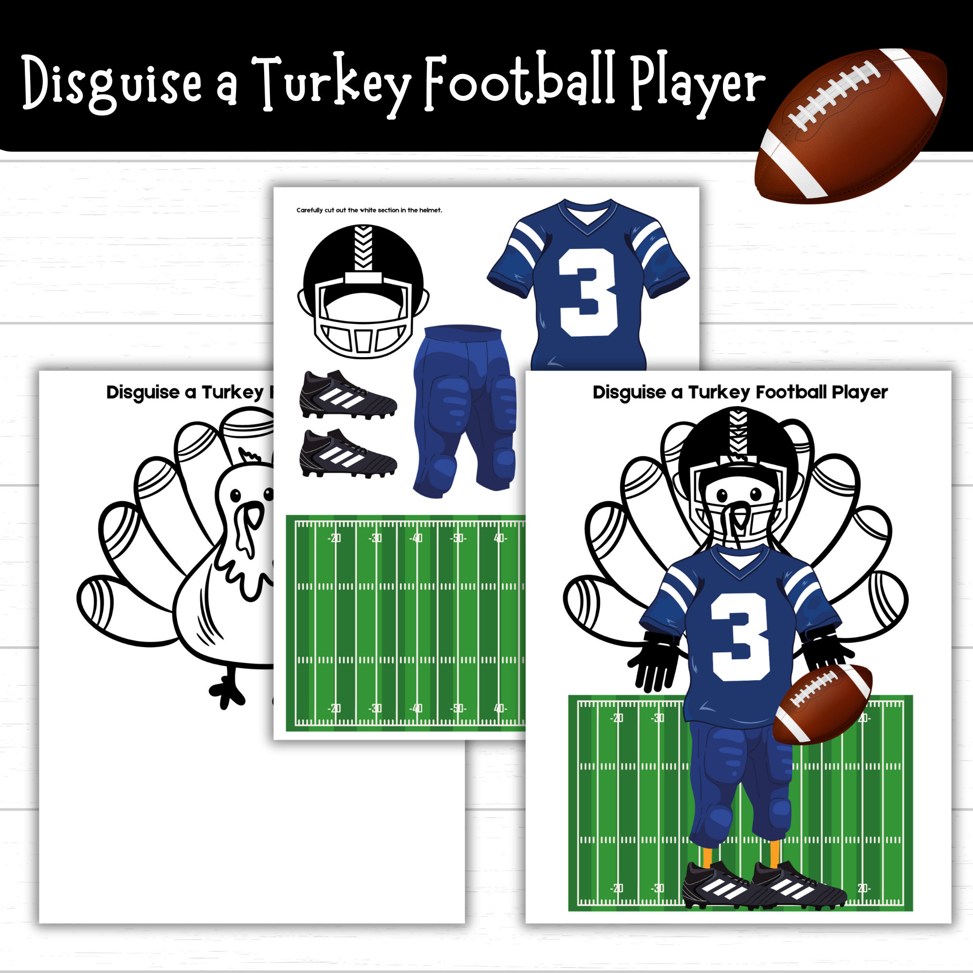 Disguise A Turkey Football Player, Turkey In Disguise Football within Football Turkey Disguise Printable